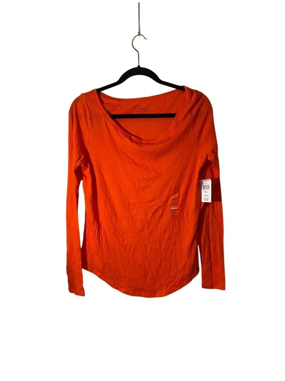 NWT polo Ralph Lauren women’s orange long sleeve lightweight Tee M